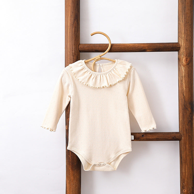 Autumn Hot Selling Baby Girls Simple Casual Solid Color Onesies Bodysuits, MyKids-USA®, Baby One-Pieces, MyKids-USA - Size/Age - 66 (3-6M) - Color - Apricot -  -  - TR2409261520-A