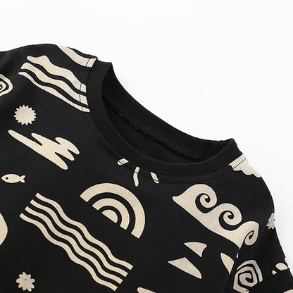 Summer Baby Kids Casual Geometric Pattern T-shirt and Shorts Clothing Set for Boys, MyKids-USA®, Baby & Toddler Outfits, MyKids-USA -  -  -  -  -  -  - 