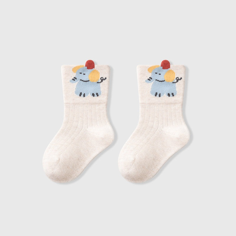 Autumn Baby Unisex Breathable Cute Cartoon Animals Pattern Casual Socks, MyKids-USA®, Baby & Toddler Socks & Tights, MyKids-USA - Size/Age - S (0-1Y) - Color - Beige -  -  - TR2511122152-A