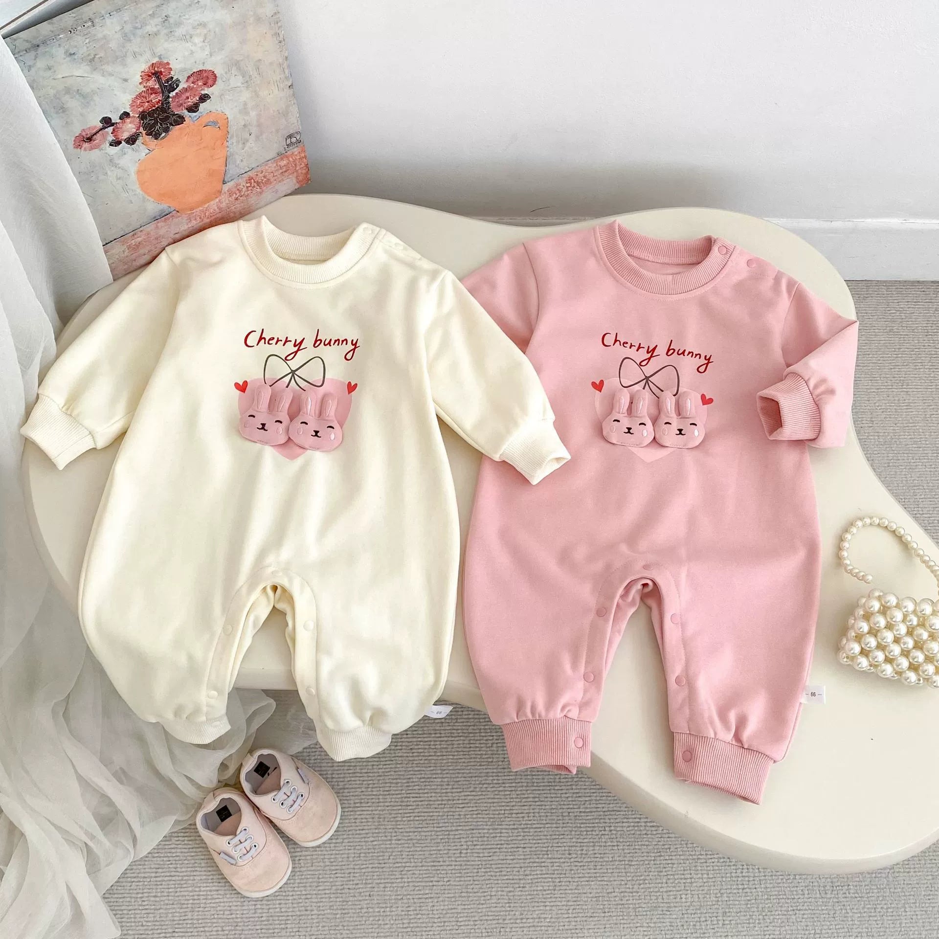 Autumn Arrival Baby Unisex Cartoon Long Sleeves Rabbits and Letters Pattern Rompers, MyKids-USA®, Baby One-Pieces, MyKids-USA -  -  -  -  -  -  - 