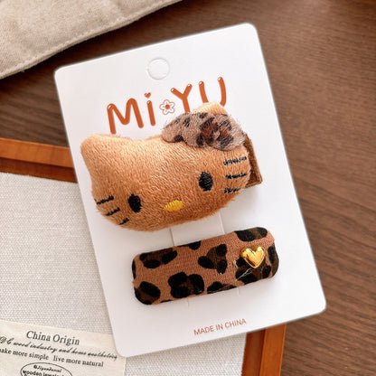 Collection of 2 Versatile Leopard Pattern Hair Clips, MyKids-USA®, Hair Pins, Claws & Clips, MyKids-USA - Size/Age - Average Size (0-12Y） - Color - Navy Blue (Dark Blue) -  -  - TR2602071245-E.