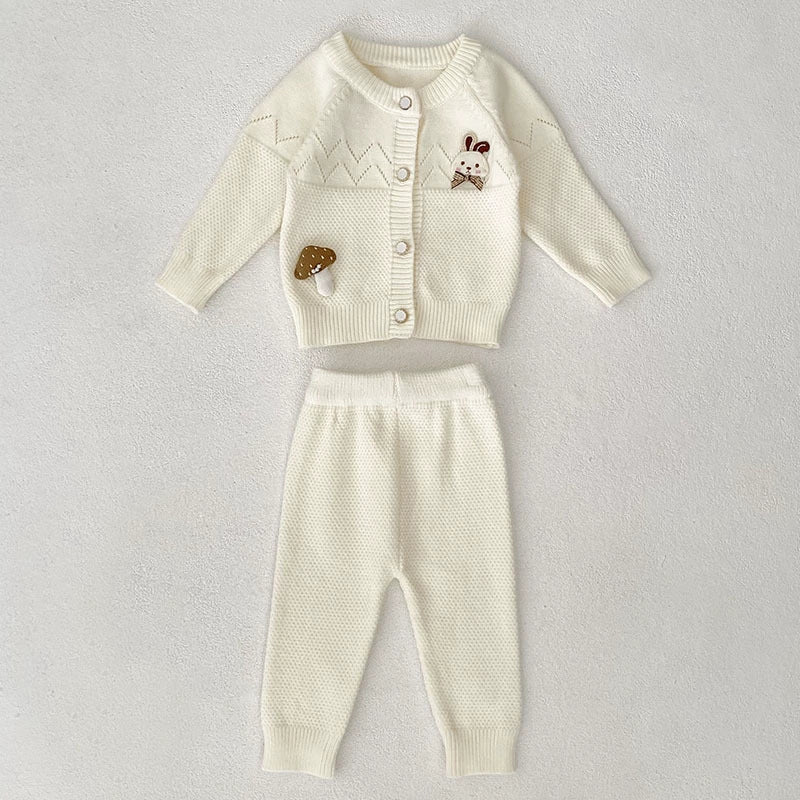 Arrival Autumn Baby Girls Long Sleeves Hollow-out and Cartoon Pattern Knitted Top Cardigan and Long Trousers Clothing Set, MyKids-USA®, Baby & Toddler Outfits, MyKids-USA -  -  -  -  -  -  - 