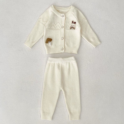 Arrival Autumn Baby Girls Long Sleeves Hollow-out and Cartoon Pattern Knitted Top Cardigan and Long Trousers Clothing Set, MyKids-USA®, Baby & Toddler Outfits, MyKids-USA -  -  -  -  -  -  - 