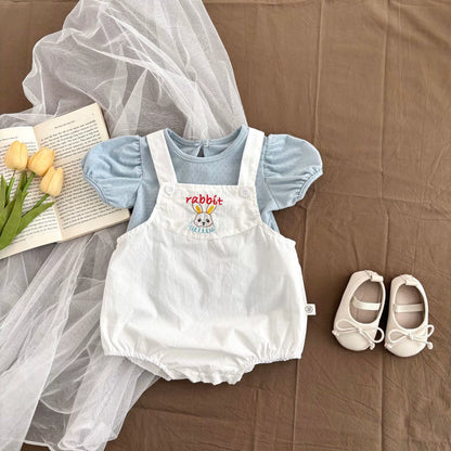 Summer Hot Selling Baby Kids Unisex Sleeveless White Strap Onesies Overalls and Blue T-Shirt Clothing Set, MyKids-USA®, Baby & Toddler Outfits, MyKids-USA - Size/Age - 66 (3-6M) - Color - Blue -  -  - TR2505272119-A