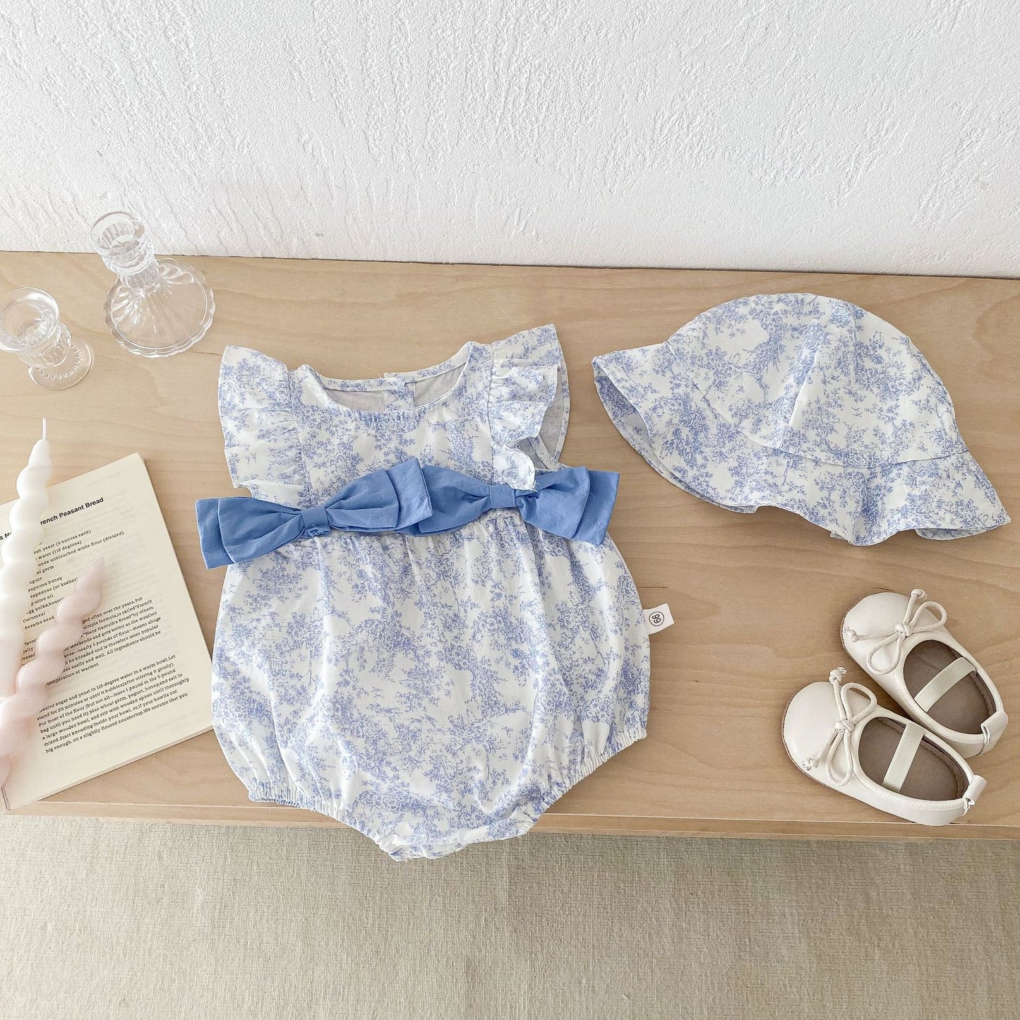 Summer Arrival Baby Girls Cute Light Blue Floral Pattern Sleeveless Onesies, MyKids-USA®, Baby One-Pieces, MyKids-USA -  -  -  -  -  -  - 