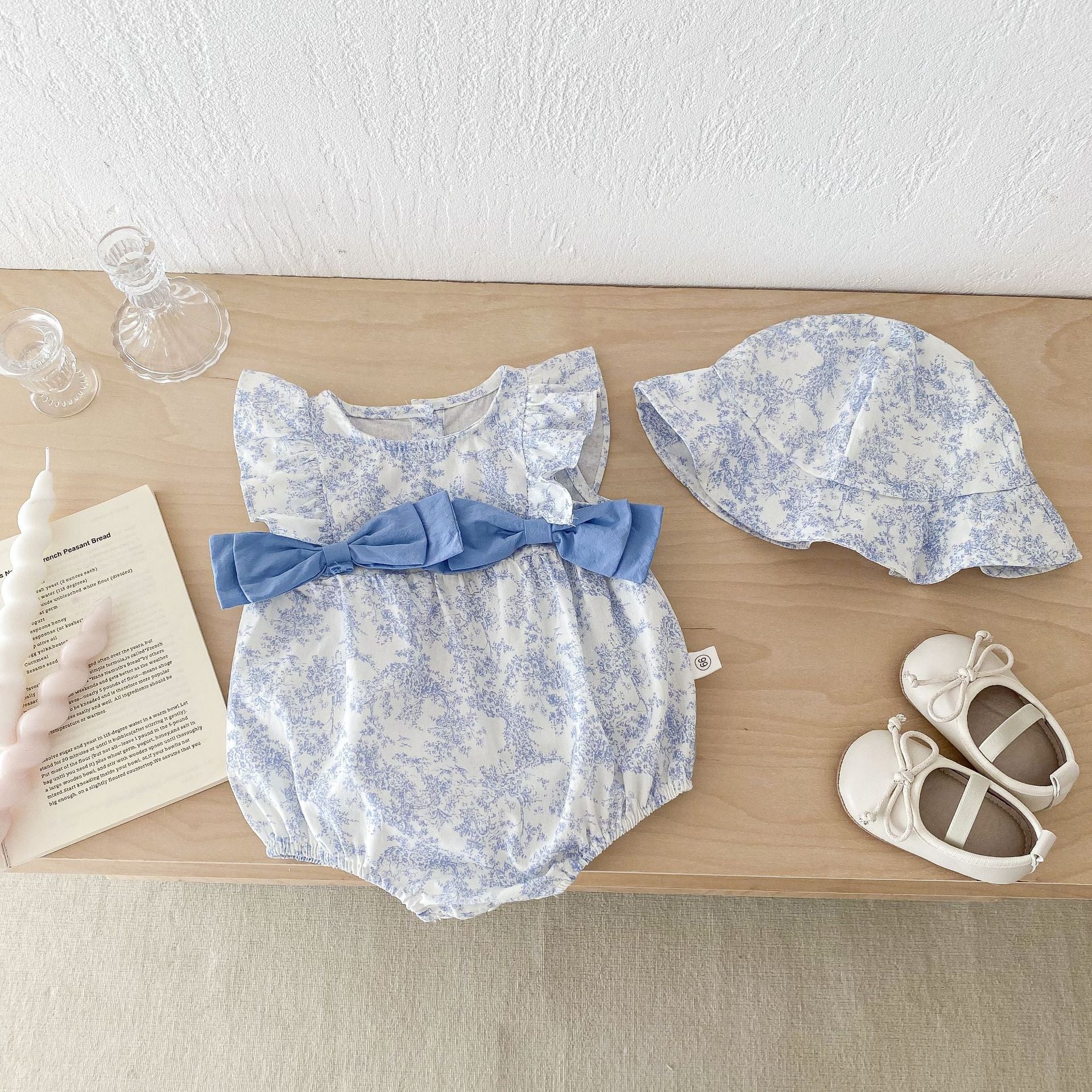 Summer Arrival Baby Girls Cute Light Blue Floral Pattern Sleeveless Onesies, MyKids-USA®, Baby One-Pieces, MyKids-USA -  -  -  -  -  -  - 