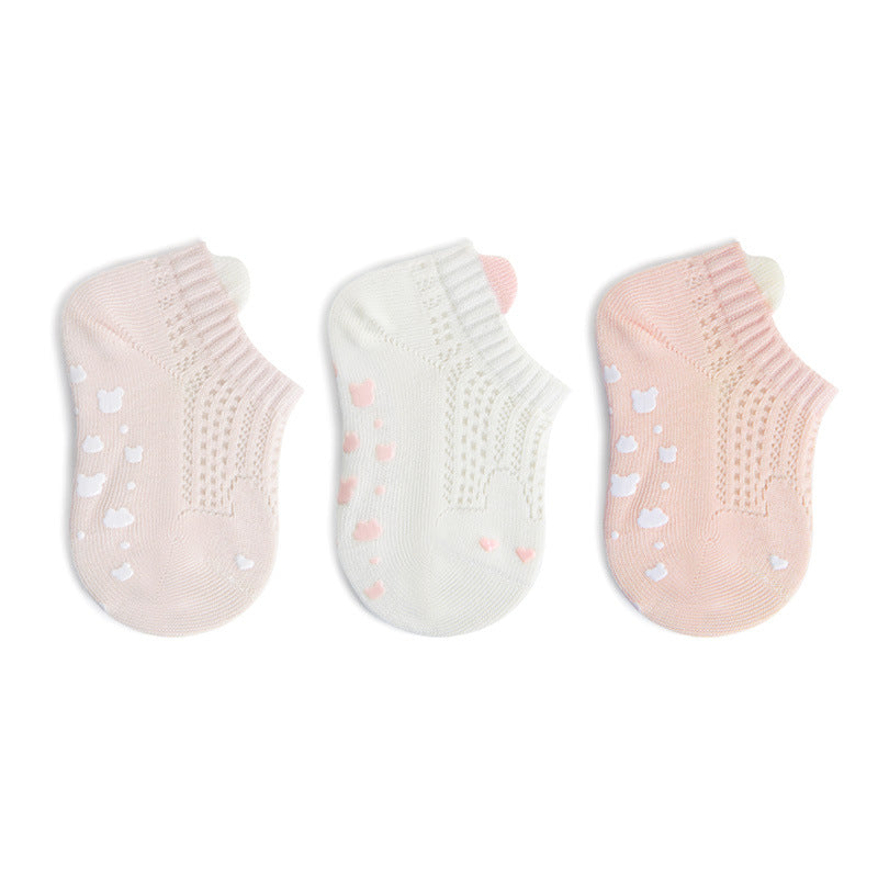 Summer and Spring Baby Kids Breathable Cute Animals Pattern Socks 3-Pair Set, MyKids-USA®, Baby & Toddler Socks & Tights, MyKids-USA - Size/Age - S (0-1Y) - Color - Pink -  -  - TR2604262149-C.