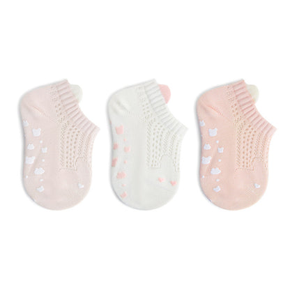 Summer and Spring Baby Kids Breathable Cute Animals Pattern Socks 3-Pair Set, MyKids-USA®, Baby & Toddler Socks & Tights, MyKids-USA - Size/Age - S (0-1Y) - Color - Pink -  -  - TR2604262149-C.