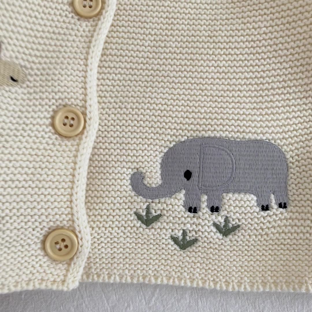 Autumn Arrival Baby Unisex Comfortable Animals Cartoon Embroidery Pattern Knitted Long Sleeves Cardigan, MyKids-USA®, Cardigans, MyKids-USA -  -  -  -  -  -  - 