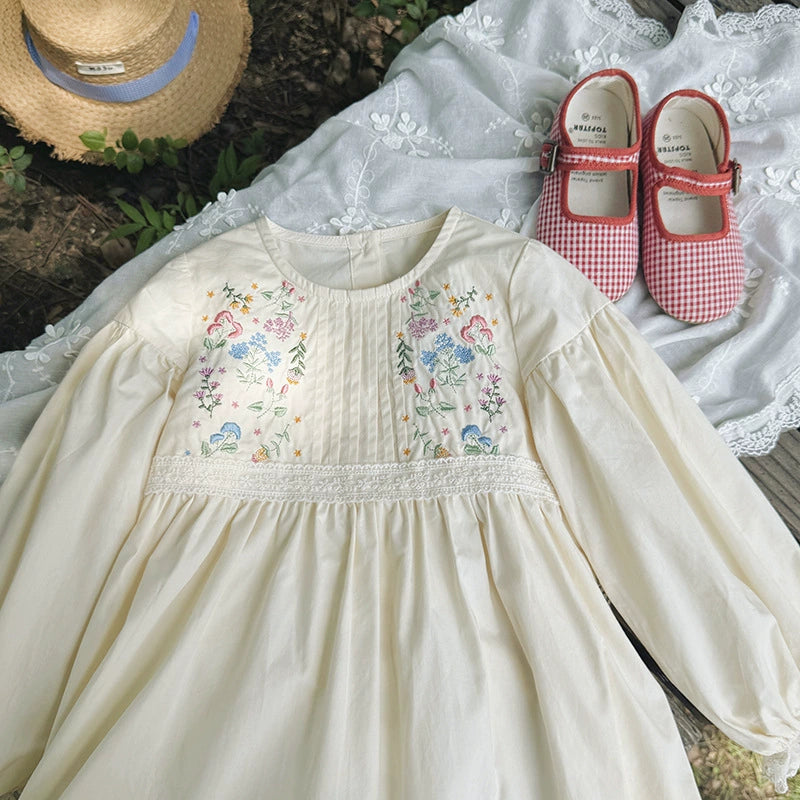 Arrival Autumn Girls Flowers Embroidery Pattern Long Sleeves Dress, MyKids-USA®, Baby & Toddler Dresses, MyKids-USA -  -  -  -  -  -  - 