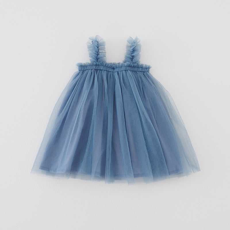 Summer Baby Kids Girls Sleeveless Plain Tulle Strap Dress, MyKids-USA®, Baby & Children's Dresses, MyKids-USA - Size/Age - 80 (9-12M) - Color - Light Blue -  -  - TR2605162234-E.