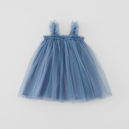 Summer Baby Kids Girls Sleeveless Plain Tulle Strap Dress, MyKids-USA®, Baby & Children's Dresses, MyKids-USA - Size/Age - 80 (9-12M) - Color - Light Blue -  -  - TR2605162234-E.