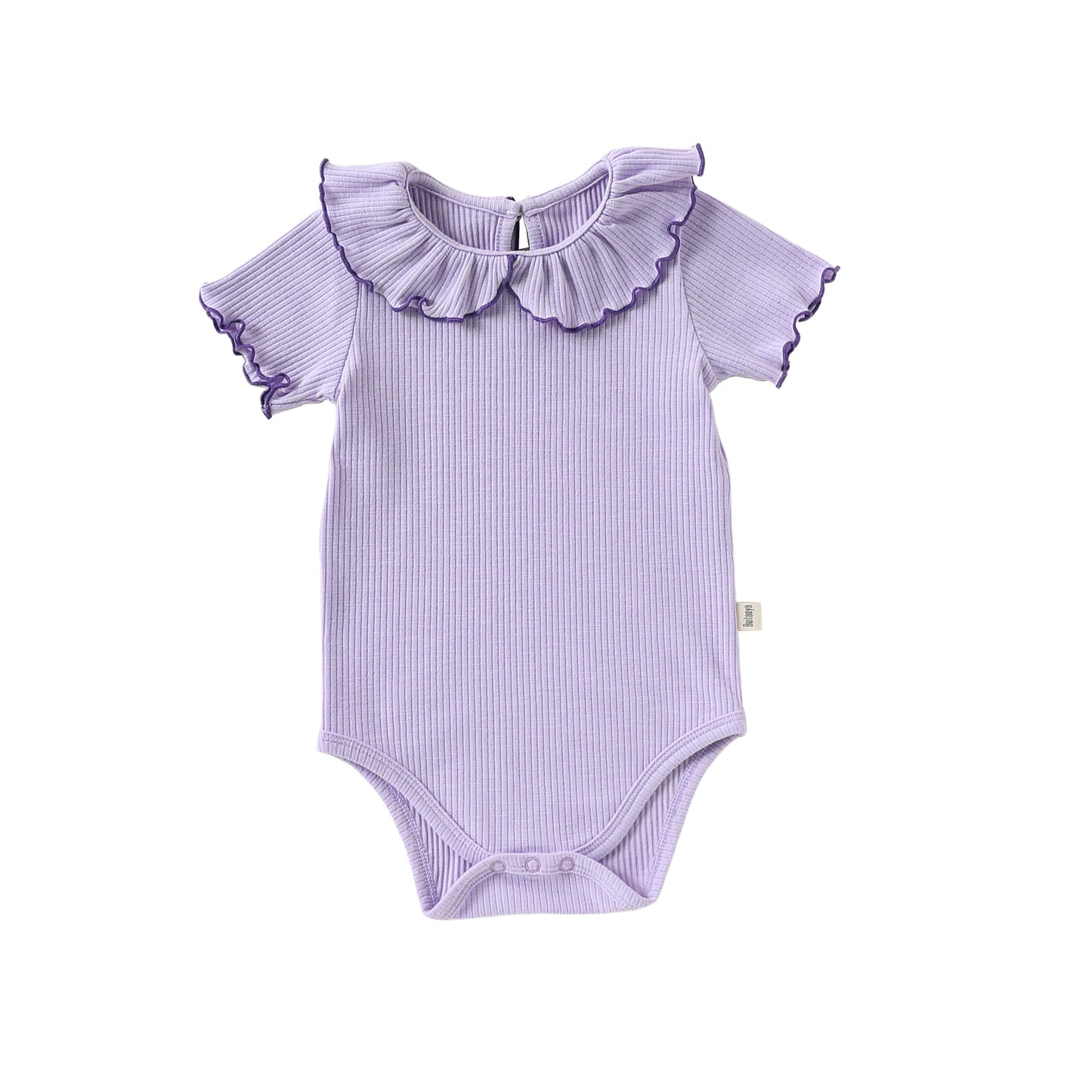 Summer Arrival Baby Girls Short Sleeves Plain Bodysuits, MyKids-USA®, Bodysuits, MyKids-USA - Size/Age - 66 (3-6M) - Color - Purple -  -  - TR2604232037-C.