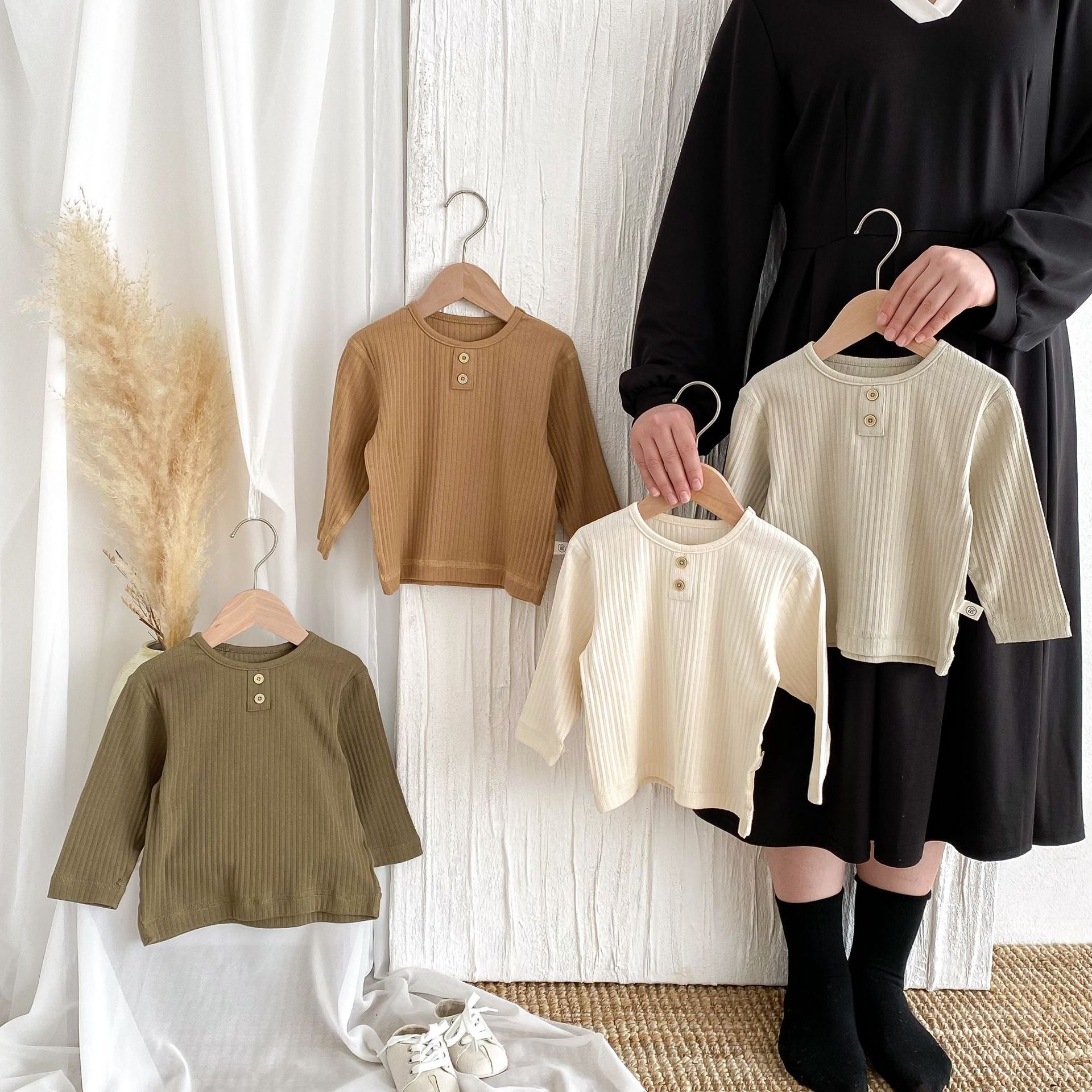 Autumn and Spring Arrival Baby Kids Unisex Long Sleeves Solid Color Casual Top, MyKids-USA®, Baby & Toddler Tops, MyKids-USA -  -  -  -  -  -  - 