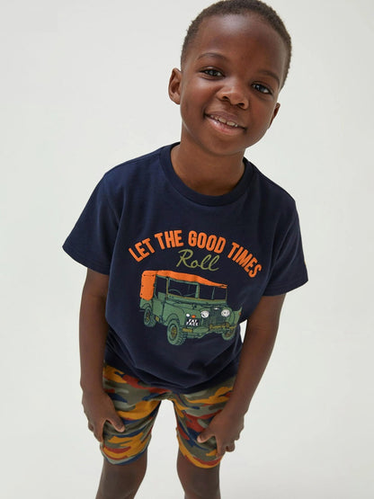 Jeep Car Pattern Boys’ T-Shirt In European And American Style For Summer
