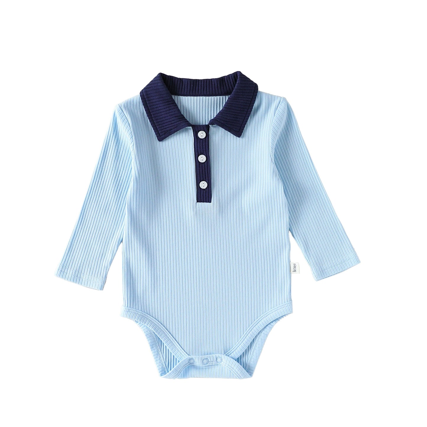 Autumn Arrival Baby Boy Long Sleeves Casual Onesies with Turn-down Collar, MyKids-USA®, Bodysuits, MyKids-USA - Size/Age - 66 (3-6M) - Color - Blue -  -  - TR2508282316-B