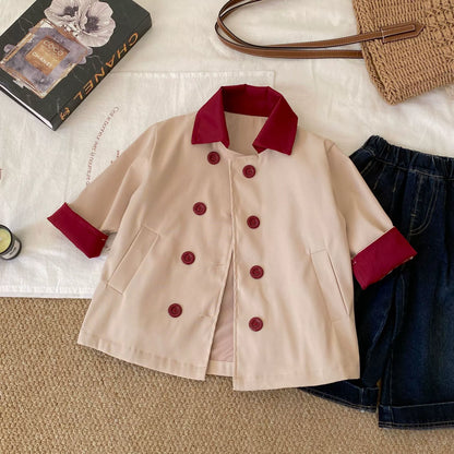 Spring Arrival Baby Kids Girls Color Patchwork Long Sleeves Turn-down Collar Coat, MyKids-USA®, Baby & Toddler Coats & Jackets, MyKids-USA -  -  -  -  -  -  - .