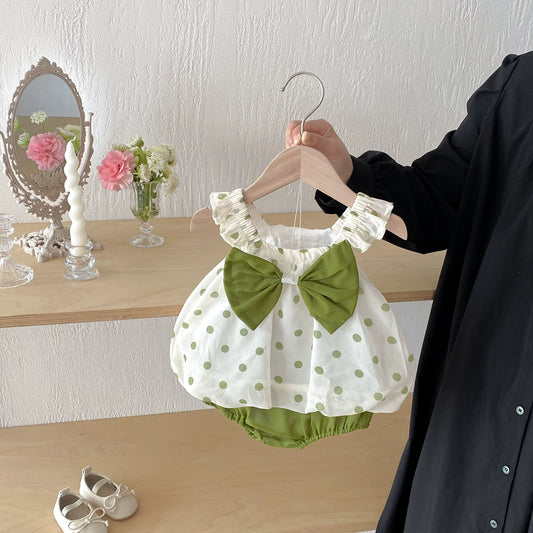 Summer Hot Selling Baby Kids Girls Sleeveless Polka Dots Pattern Top Vest and Bloomers Clothing Set, MyKids-USA®, Baby & Toddler Outfits, MyKids-USA - Size/Age - 73 (6-9M) - Color - Beige -  -  - TR2506232123-A