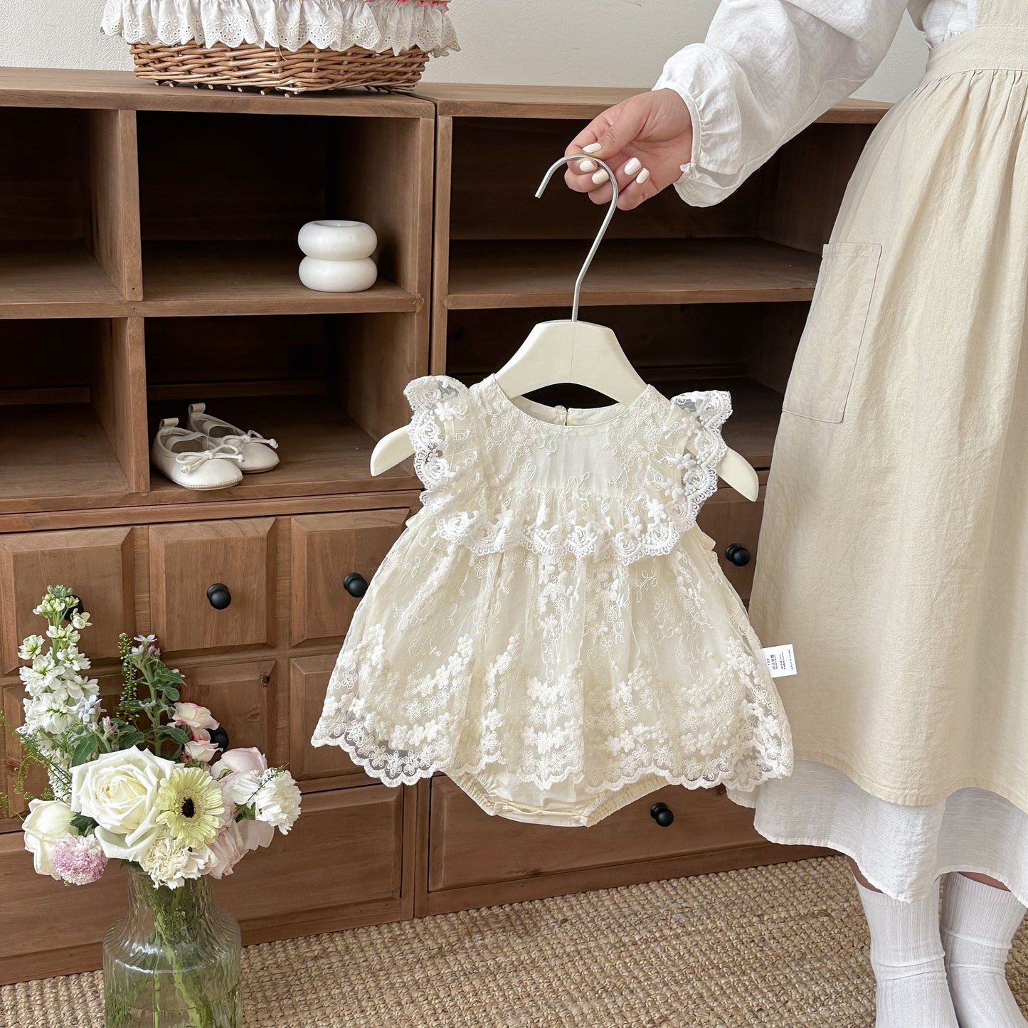 Arrival Summer Baby Kids Girls Fly Sleeves Floral Pattern Tulle Decorated Bodysuit, MyKids-USA®, Bodysuits, MyKids-USA -  -  -  -  -  -  - .