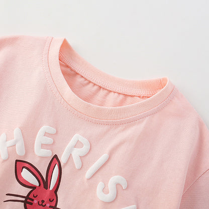 Summer Baby Kids Cartoon and Letters Pattern T-shirt and Floral Shorts Clothing Set for Girls, MyKids-USA®, Baby & Toddler Outfits, MyKids-USA -  -  -  -  -  -  - 