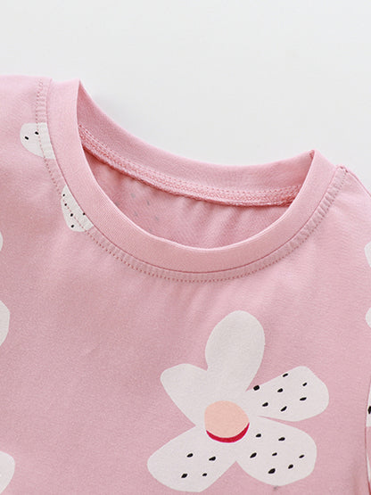 Spring And Summer Baby Girls Short Sleeves Floral Pink Dress, MyKids-USA®, Baby & Toddler Dresses, MyKids-USA -  -  -  -  -  -  - 