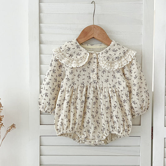 Arrival Spring Baby Kids Girls Long Sleeves Floral Print Onesies and Dress – Princess Sister Matching Set, MyKids-USA®, Baby & Toddler Outfits, MyKids-USA - Size/Age - 66 (3-6M) - Color - Beige -  -  - TR2410061217-B