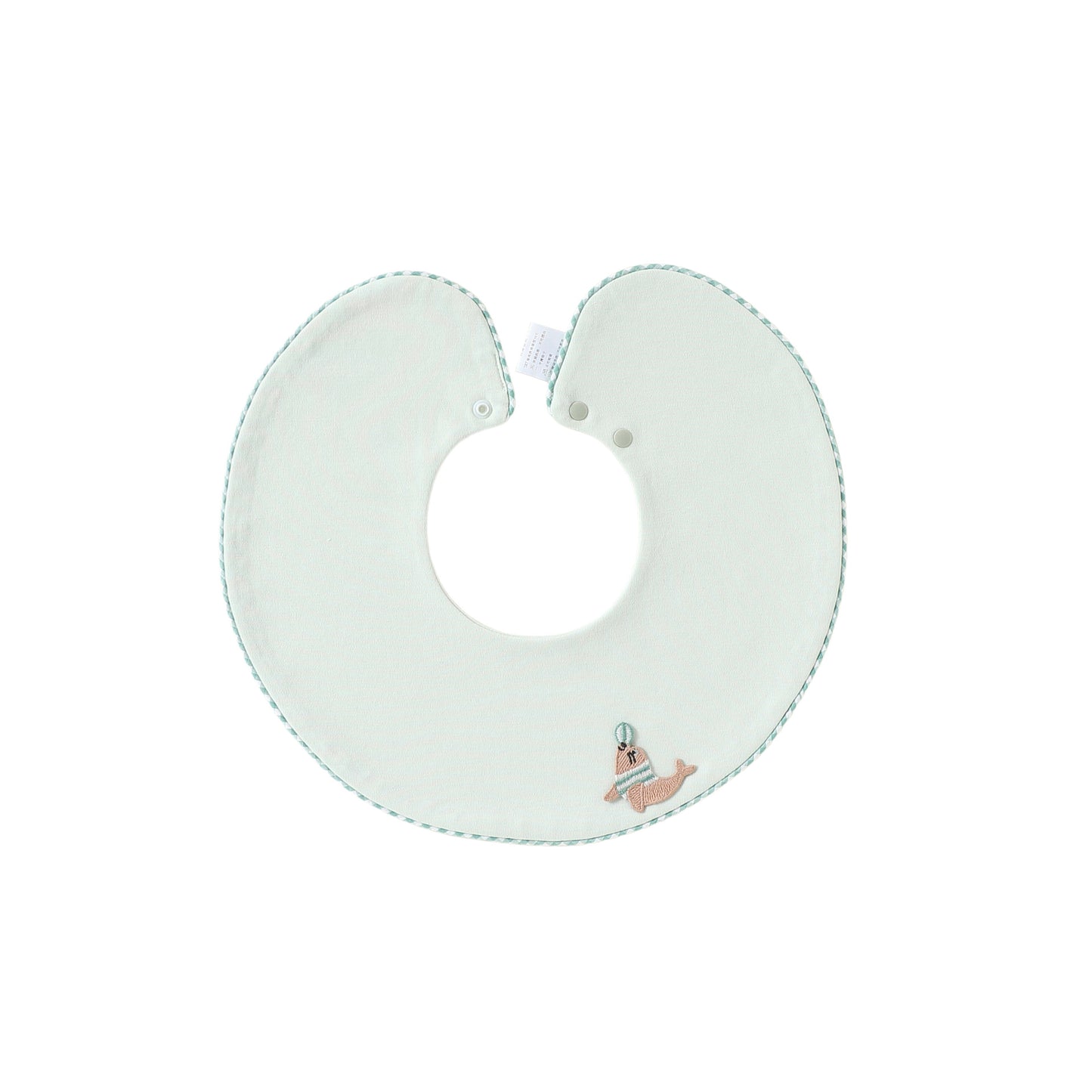 Adorable Animals Cartoon Pattern Cotton Snap-on Round Shaped Bib, MyKids-USA®, Bibs, MyKids-USA - Size/Age - S (0-3Y) - Color - Light Green -  -  - TR2604262354-C.