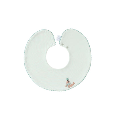 Adorable Animals Cartoon Pattern Cotton Snap-on Round Shaped Bib, MyKids-USA®, Bibs, MyKids-USA - Size/Age - S (0-3Y) - Color - Light Green -  -  - TR2604262354-C.
