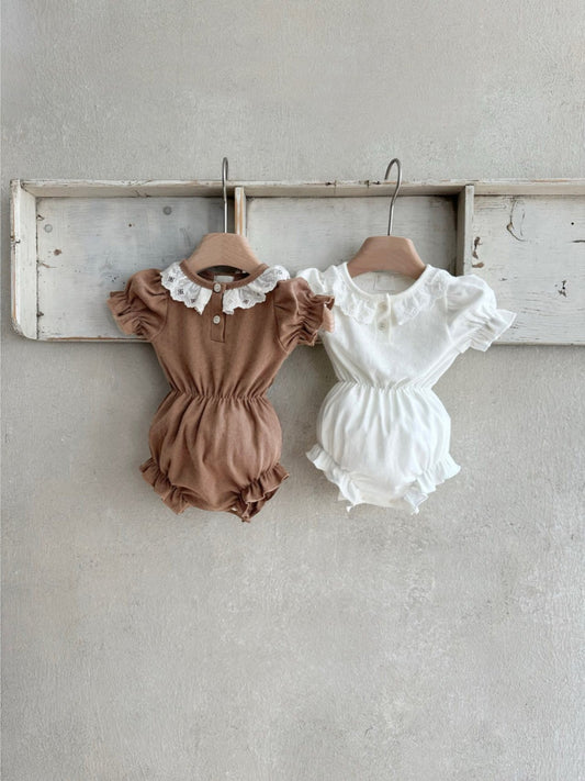 Summer Arrival Baby Girls Geometric Pattern Collar Short Sleeves Hollow Out Design Onesies, MyKids-USA®, Baby One-Pieces, MyKids-USA -  -  -  -  -  -  - 