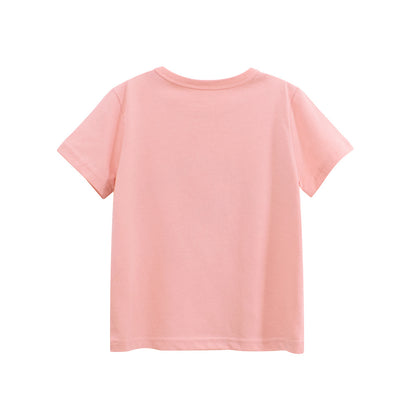 Summer Girls’ Cartoon Rabbit and Letters Pattern Printed T-shirt in European and American Style, MyKids-USA®, Baby & Toddler Tops, MyKids-USA -  -  -  -  -  -  - 