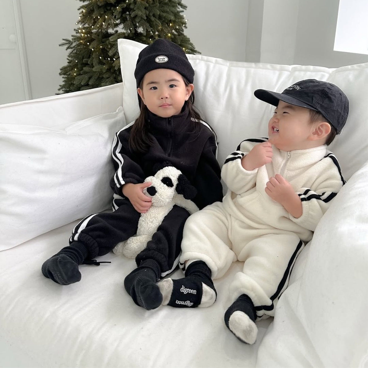 MyKids-USA® Autumn and Winter Baby Kids Unisex Long Sleeves Striped Pullover and Pants Clothing Set