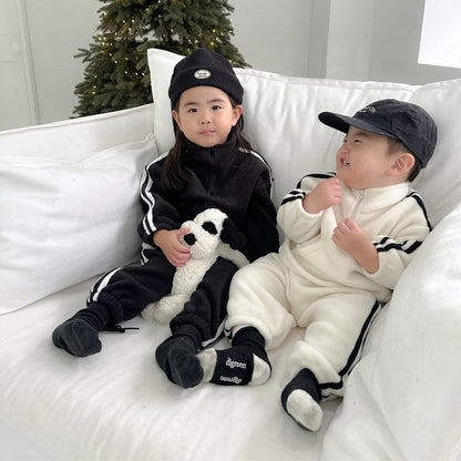 MyKids-USA® Autumn and Winter Baby Kids Unisex Long Sleeves Striped Pullover and Pants Clothing Set