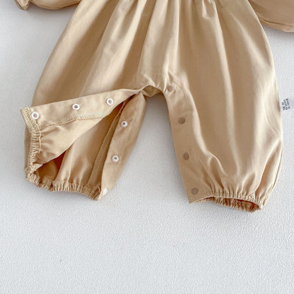 Autumn Arrival Baby Girls Long Sleeves Casual Flowers Embroidered Rompers