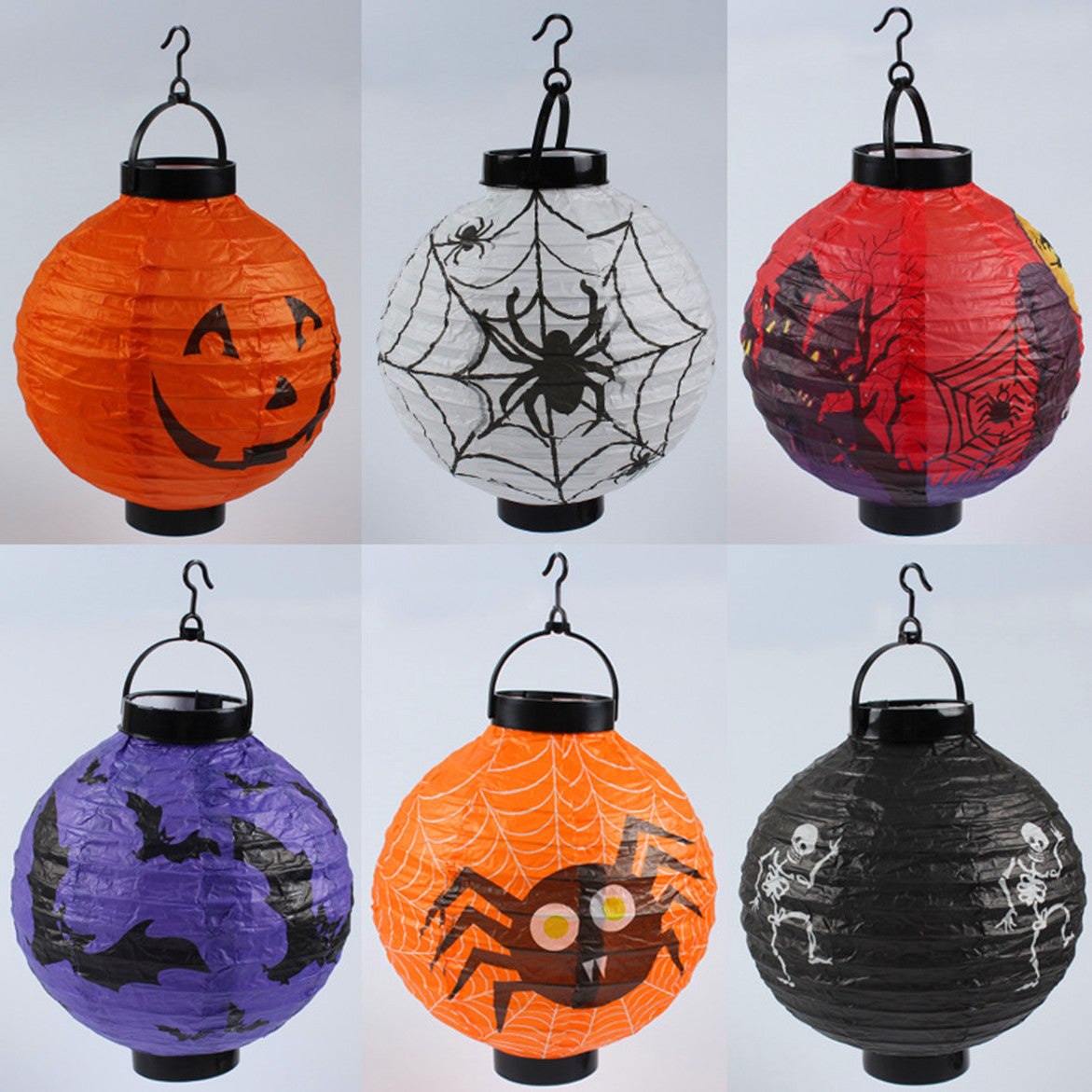 Halloween 4 pieces Set Handheld Halloween Pumpkin Paper Lantern Hanging Light-Up Pendant, MyKids-USA®, Seasonal & Holiday Decorations, MyKids-USA -  -  -  -  -  -  - 