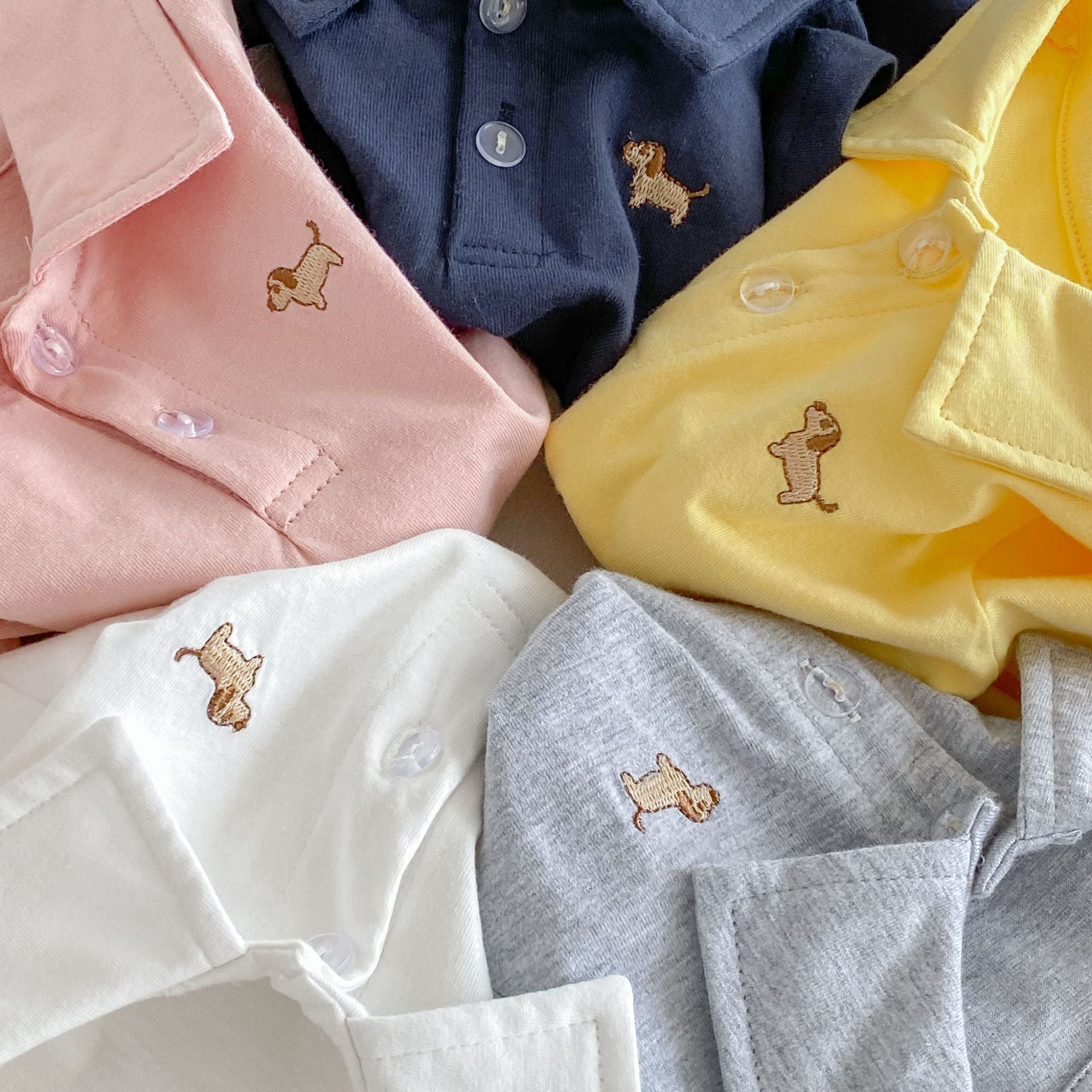 Summer Arrival Baby Boys Short Sleeves Turn-down Collar Puppy Pattern Bodysuit, MyKids-USA®, Baby & Children's One-Pieces, MyKids-USA -  -  -  -  -  -  - .