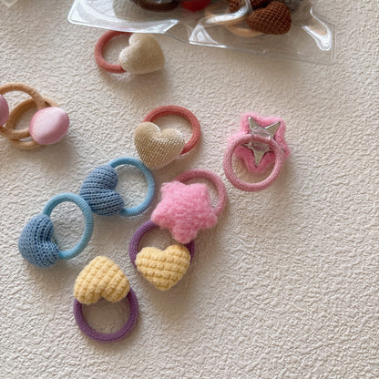 Collection of 10 Versatile Colorful Hair Ties