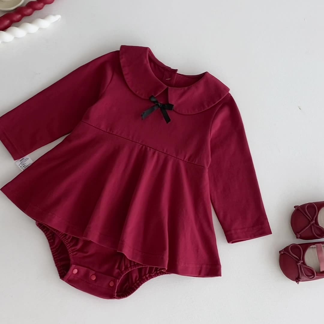 Autumn Hot Selling Baby Girls Red Long Sleeves Butterfly-bow Decorated Onesies Bodysuits, MyKids-USA®, Baby One-Pieces, MyKids-USA -  -  -  -  -  -  - 