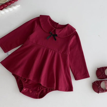 Autumn Hot Selling Baby Girls Red Long Sleeves Butterfly-bow Decorated Onesies Bodysuits, MyKids-USA®, Baby One-Pieces, MyKids-USA -  -  -  -  -  -  - 