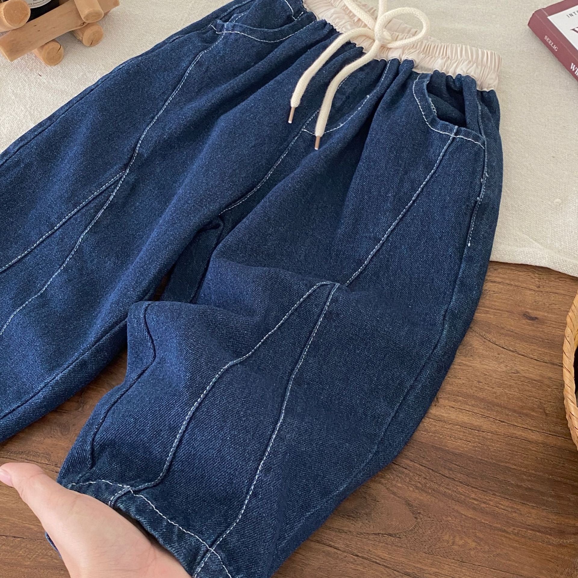 Autumn and Spring Arrival Casual American Style Color Patchwork Denim Pants, MyKids-USA®, Jeans, MyKids-USA -  -  -  -  -  -  - 