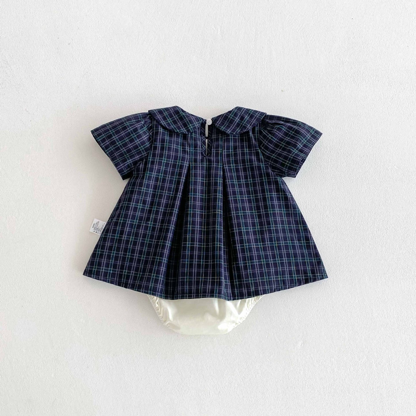 Summer  Arrival Baby Girls Cute Plaid Short Sleeves Butterfly-bow Decorated Onesies, MyKids-USA®, Baby One-Pieces, MyKids-USA -  -  -  -  -  -  - 