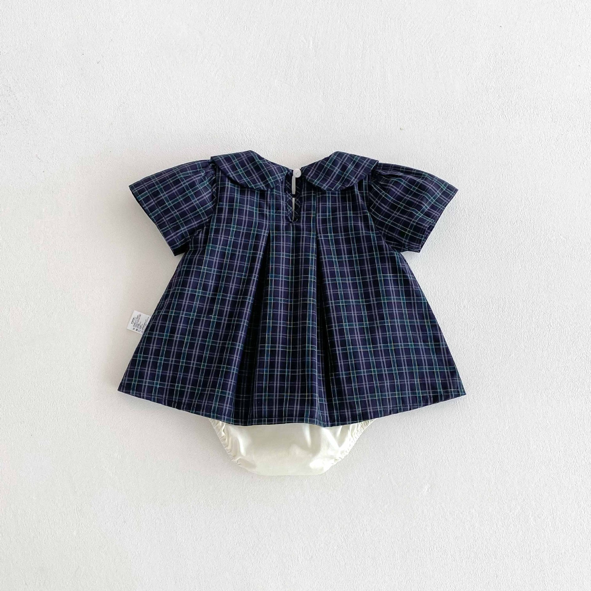 Summer  Arrival Baby Girls Cute Plaid Short Sleeves Butterfly-bow Decorated Onesies, MyKids-USA®, Baby One-Pieces, MyKids-USA -  -  -  -  -  -  - 