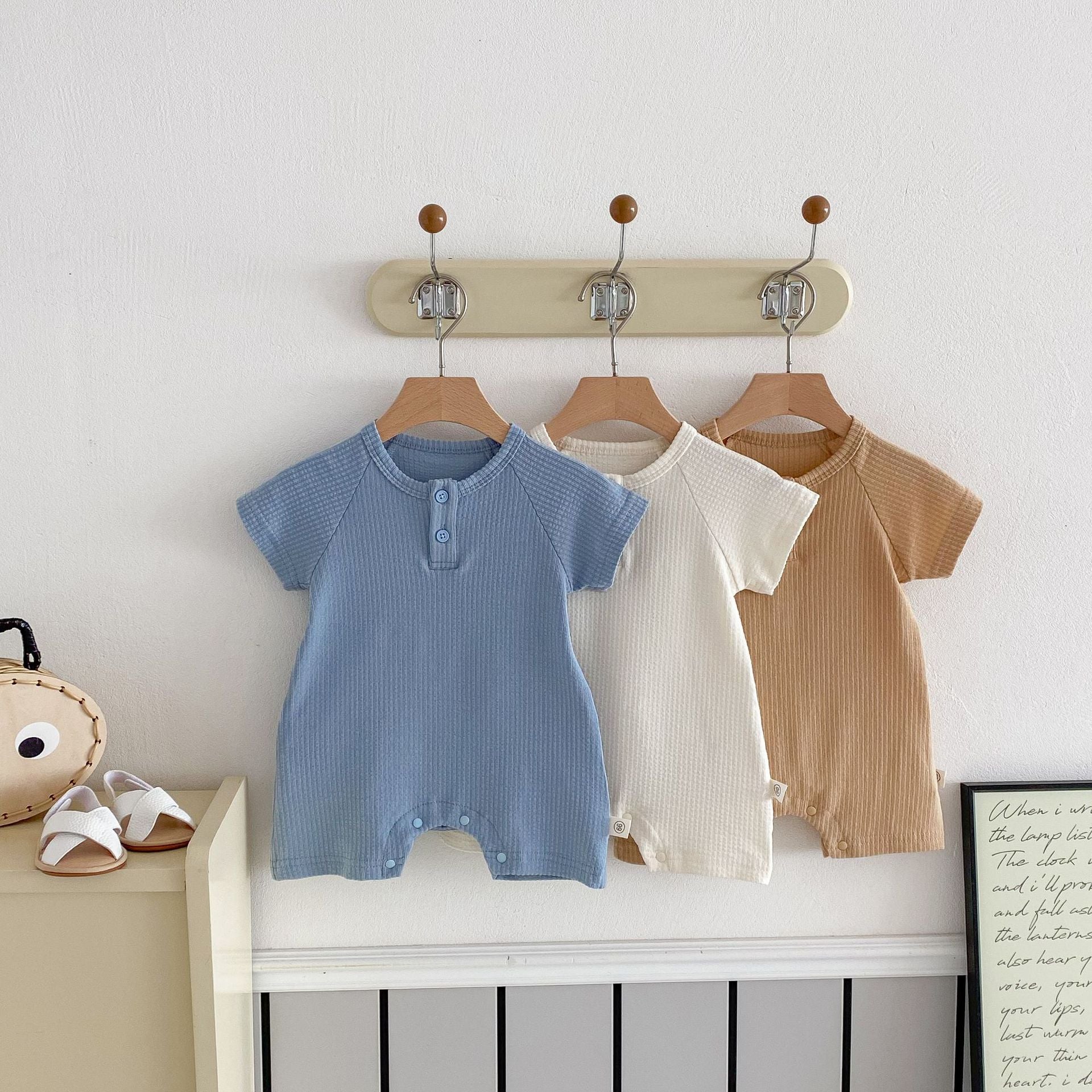 Summer Arrival Baby Unisex Short Sleeves Plain Rompers Bodysuits, MyKids-USA®, Baby One-Pieces, MyKids-USA -  -  -  -  -  -  - 