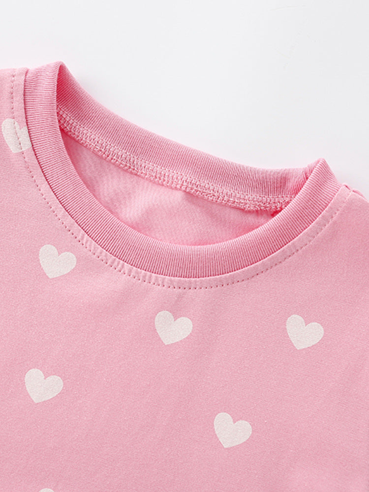 Summer Arrival Short Sleeves Hearts Pattern Dress for Stylish Girls, MyKids-USA®, Baby & Children's Dresses, MyKids-USA -  -  -  -  -  -  - .