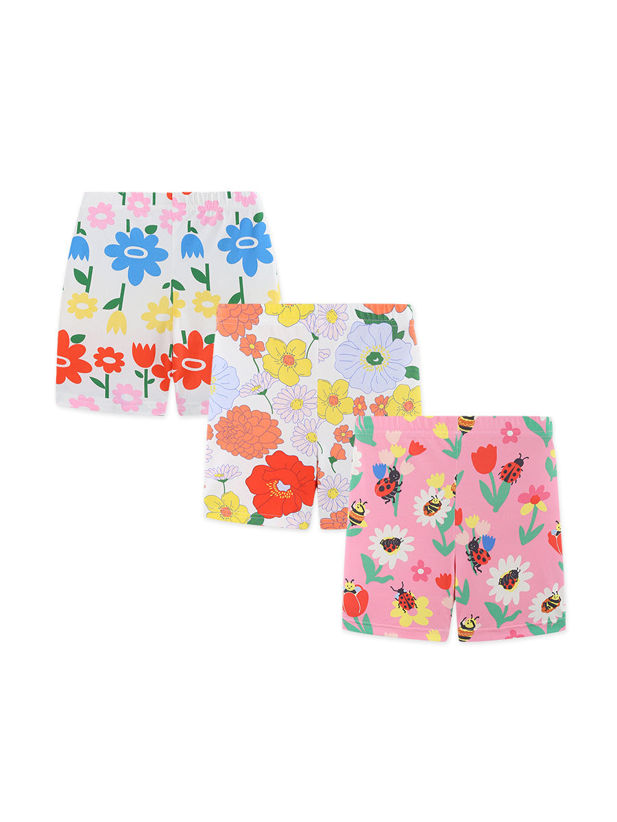 Summer Baby Kids Floral Pattern Shorts Clothing Set for Girls
