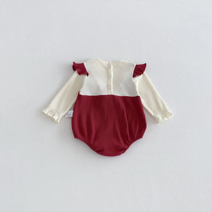 Spring Arrival Baby Girls Long Sleeves Color Patchwork Rabbits Embroidered Bodysuit, MyKids-USA®, Bodysuits, MyKids-USA -  -  -  -  -  -  - .