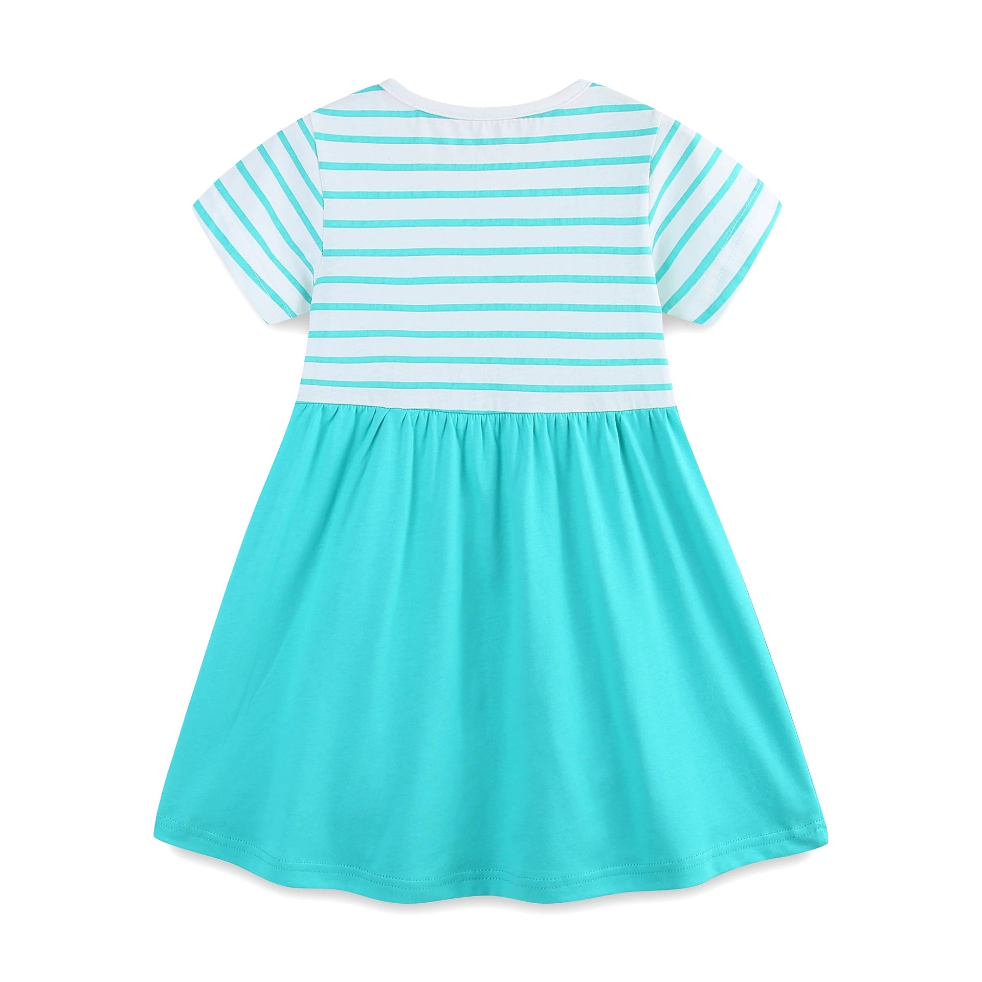 Summer Arrival Animals Cartoon Pattern Short Sleeves Striped Dress for Stylish Girls, MyKids-USA®, Baby & Toddler Dresses, MyKids-USA -  -  -  -  -  -  - 