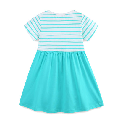Summer Arrival Animals Cartoon Pattern Short Sleeves Striped Dress for Stylish Girls, MyKids-USA®, Baby & Toddler Dresses, MyKids-USA -  -  -  -  -  -  - 