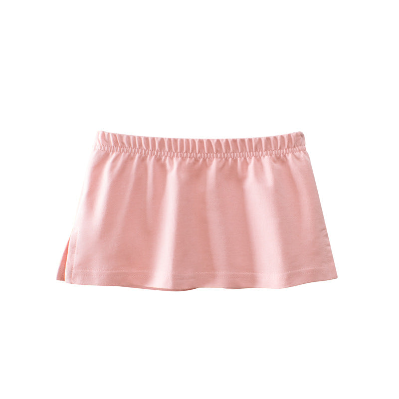 Baby Girl Basic Solid Color Sport Style Bottom Half Skirt With Inner Hem
