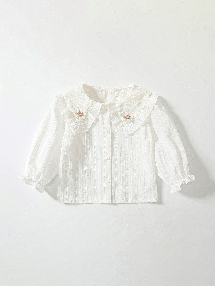 Spring Arrival Baby Kids Girls Simple Comfortable Long Sleeves Flowers and Butterfly-Bows Pattern Top Shirt, MyKids-USA®, Baby & Toddler Outerwear, MyKids-USA -  -  -  -  -  -  - 