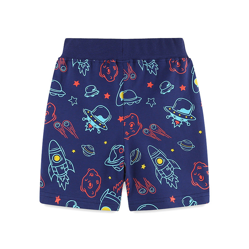 Summer Arrival Kids Boys Cotton Casual Style Cartoon Rocket Pattern Shorts, MyKids-USA®, Short Trousers, MyKids-USA -  -  -  -  -  -  - 